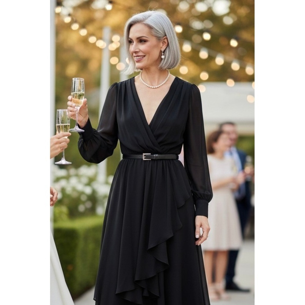 VTG Ursula of‎ Switzerland Black 1970s-80s  Dress 7/8 Mother of the Bride LBD